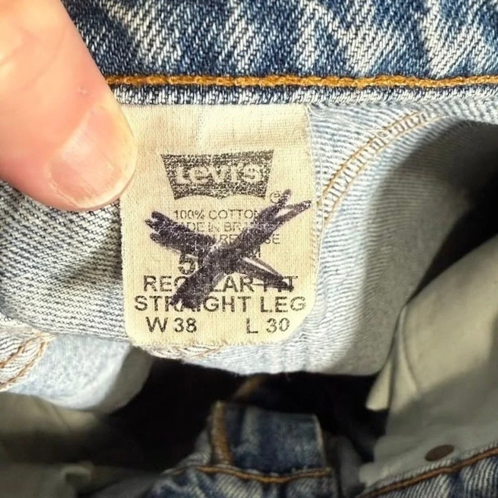 Vintage Levis 505 Orange Tab Jeans Light Wash Size‎ 38x30 Fits like 34x29